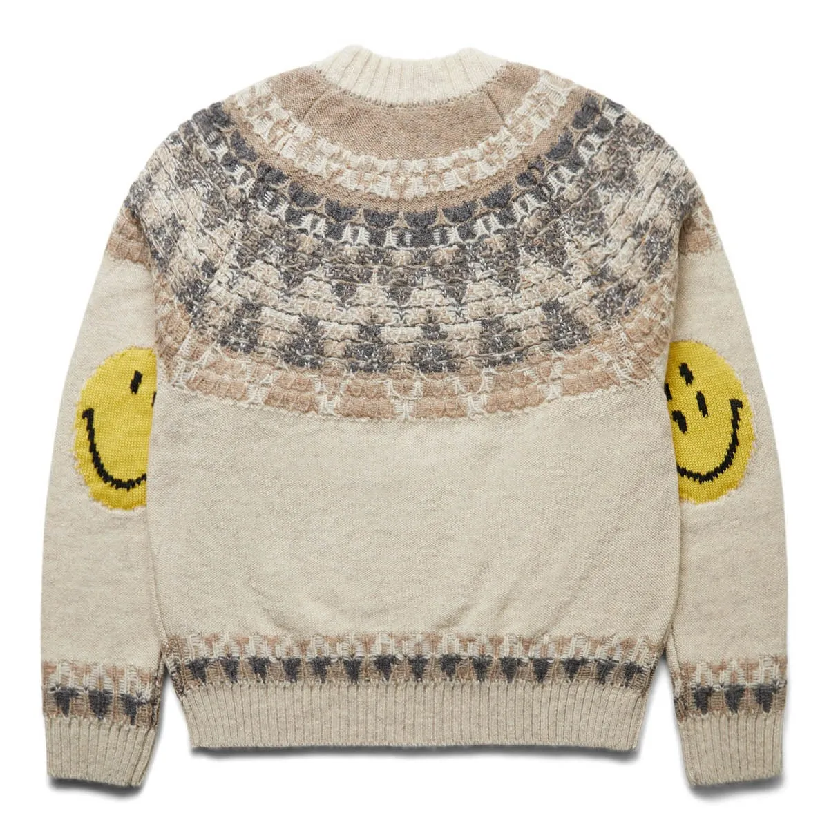 5G WOOL NORDIC SMILIE PATCH RAGLAN SWEATER