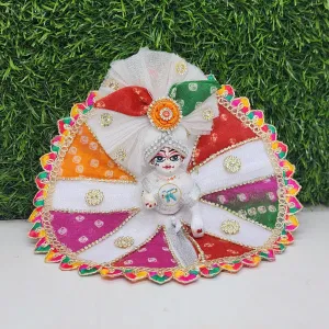 Beautiful white multi triangle dress for laddu gopal ji