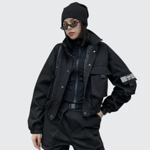 Black Women's Utility Jacket