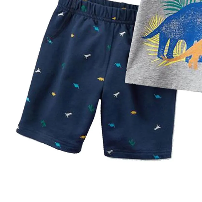 Boy's Dinosaur Print Tee and Shorts Set