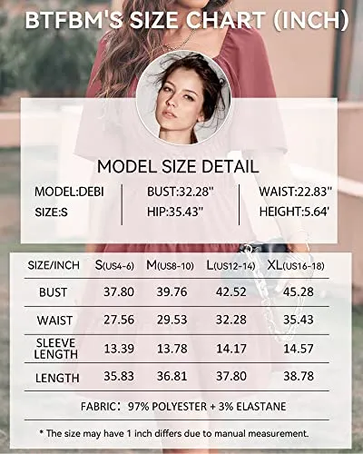 BTFBM Women Summer Dresses 2023 Square Neck Short Sleeve Cutout Crossover Waist Casual Party Tiered A-Line Mini Dress(Solid Bean Paste Red, Small)