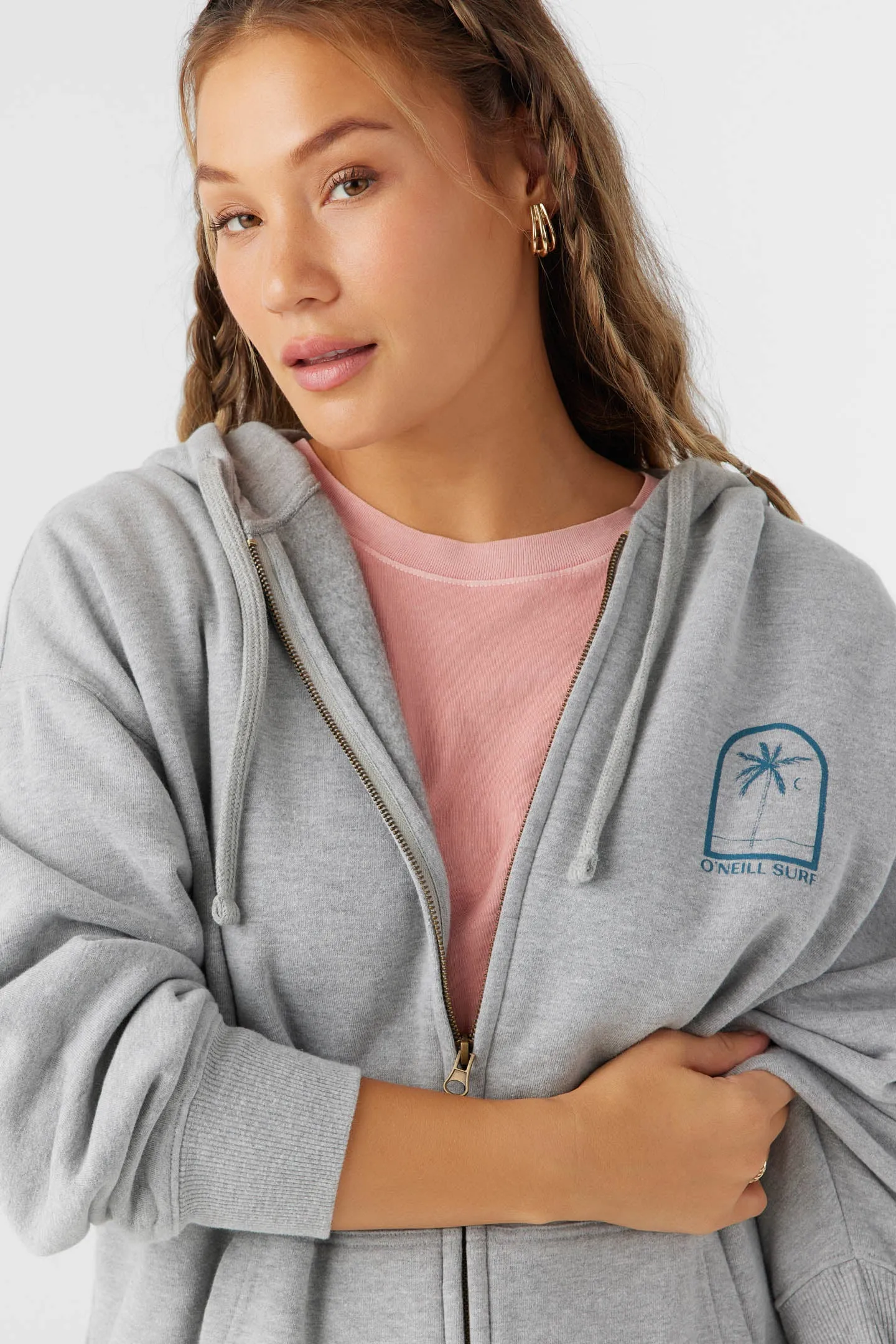 BYRON HOODED OVERSIZED ZIP FLEECE JACKET