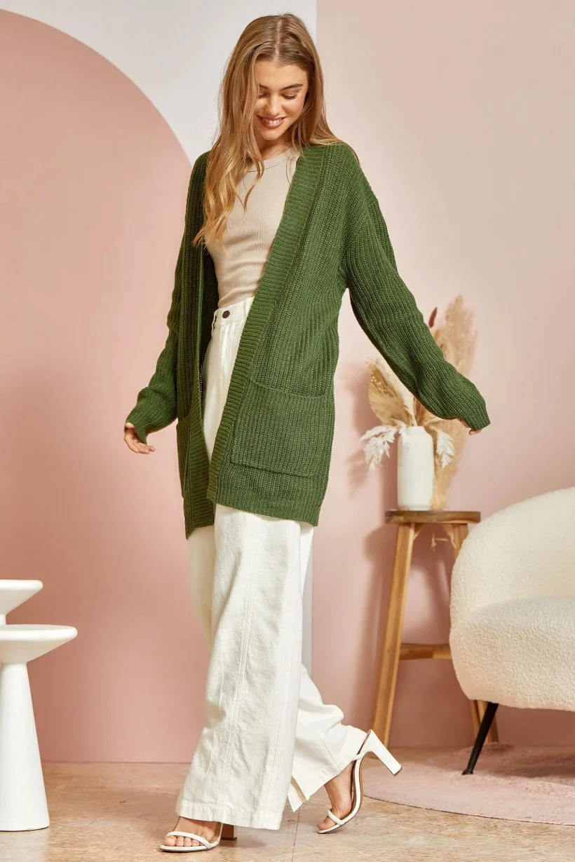 Can't Beat It Cardigan - Olive