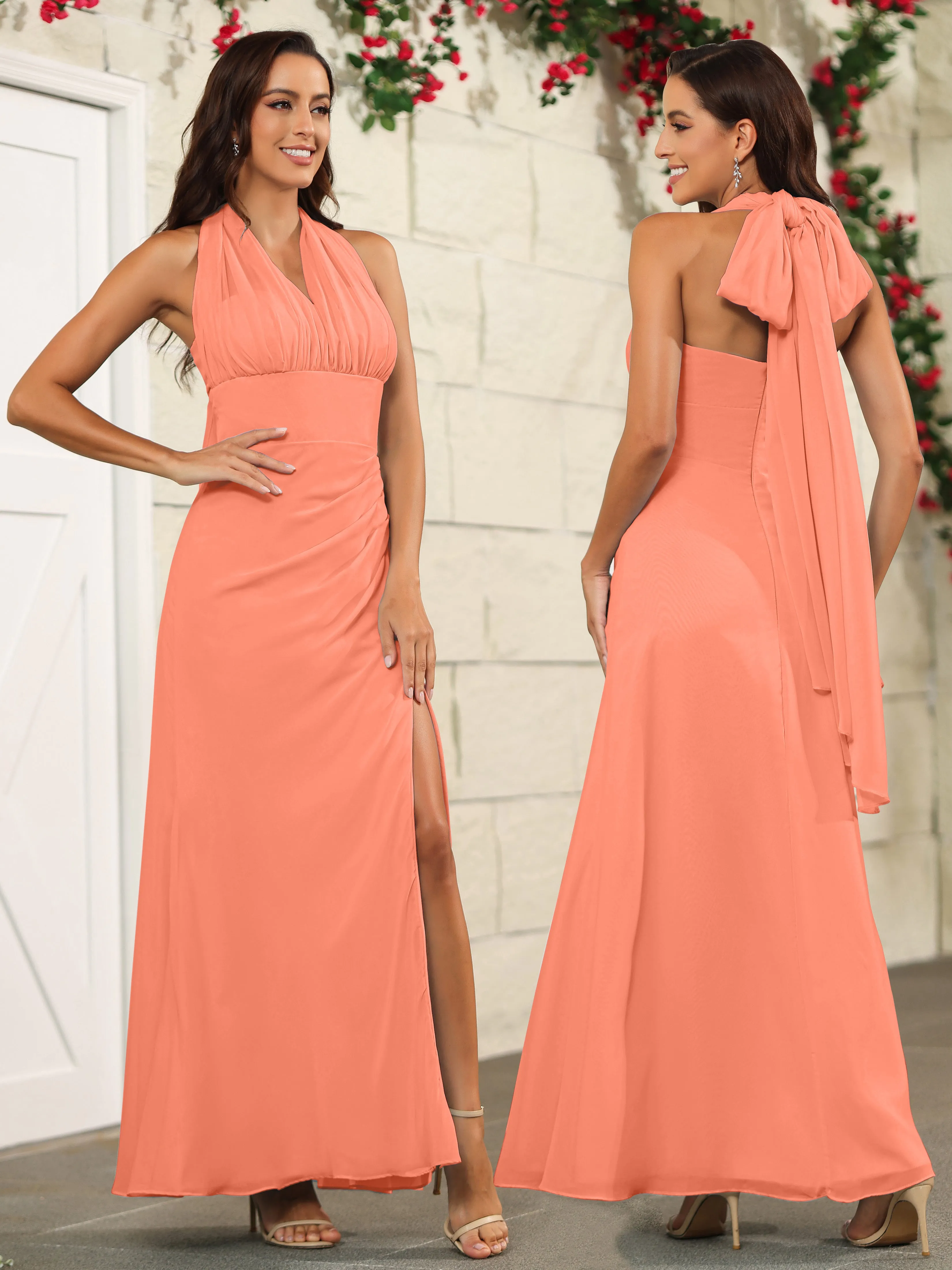 Chic Off The Shoulder Chiffon Bridesmaid Dresses