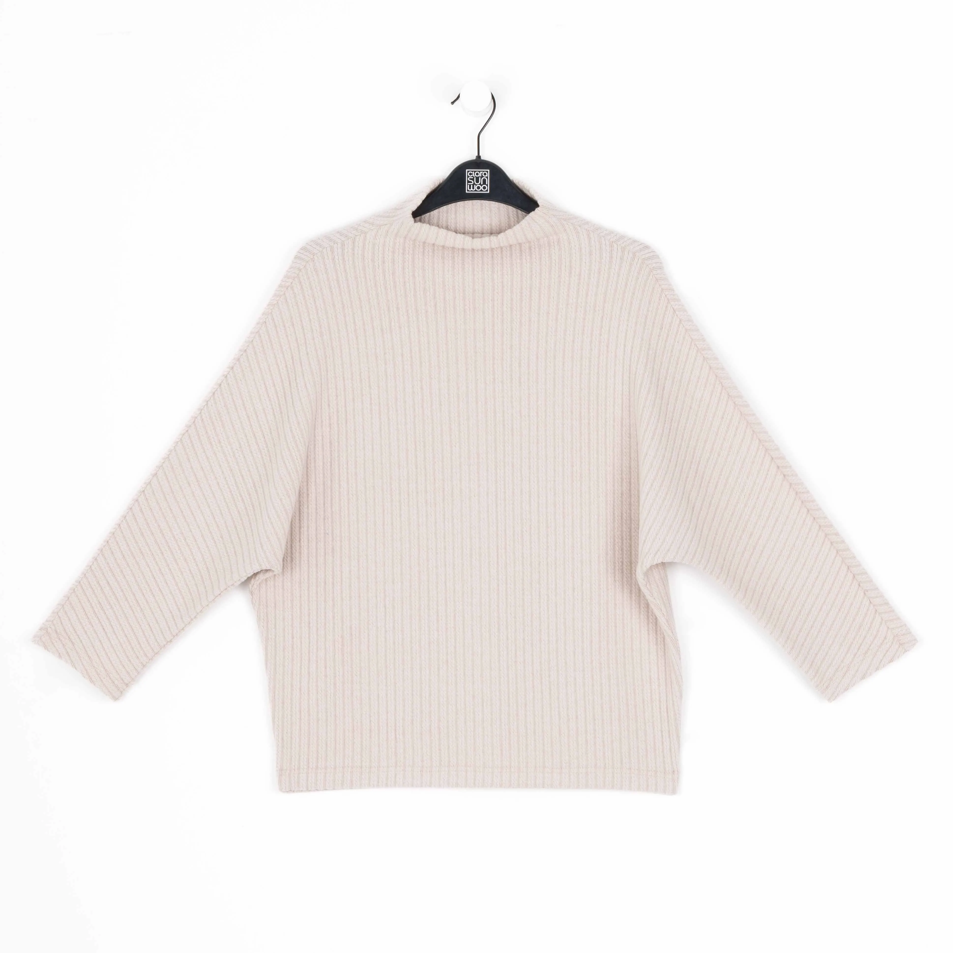 Chunky Ribbed - Funnel Neck Modern Sweater Top - Sand - Limited Sizes!