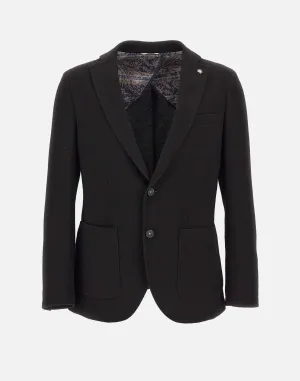 Cotton Blend Black Blazer