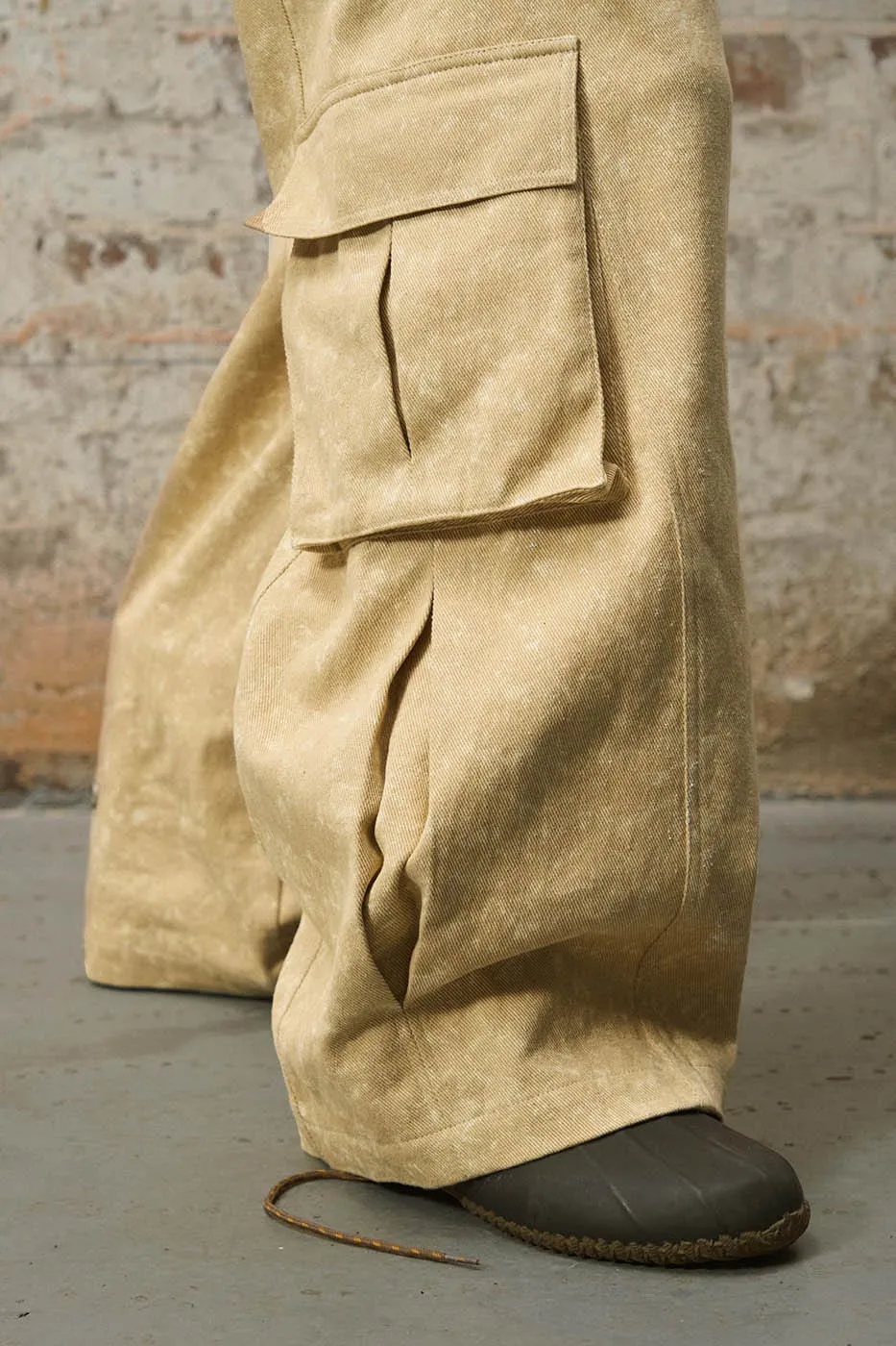 Deconstructed Khaki Cargo Pants