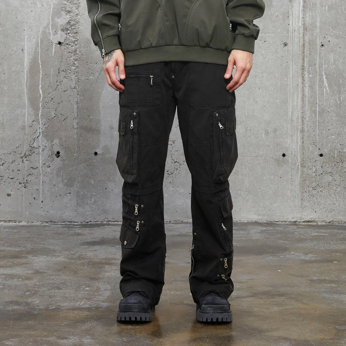 Double-Zip Cargo Pants