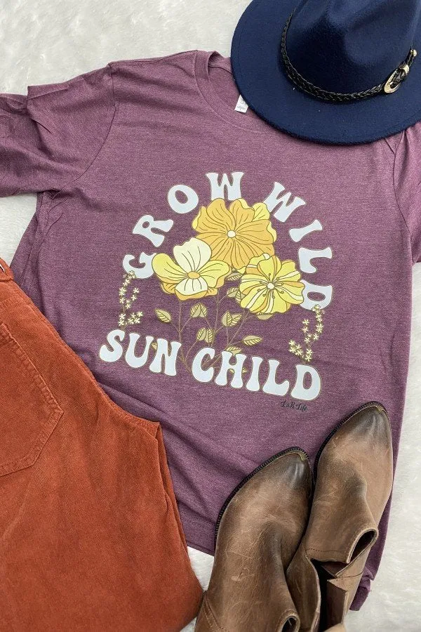 DTF BC GROW WILD SUN CHILD - HEATHER MARRON