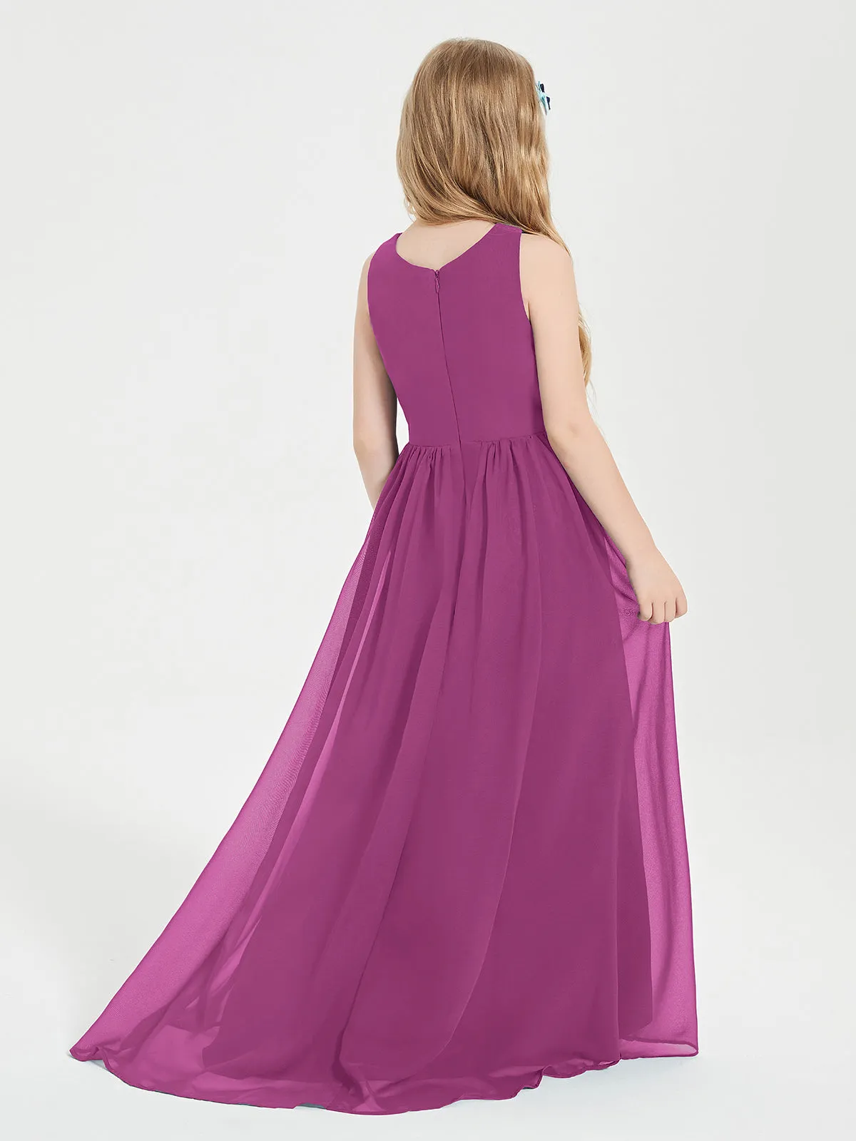 Exquisite Asymmetrical Junior Bridesmaid Dresses Scoop Neck Orchid