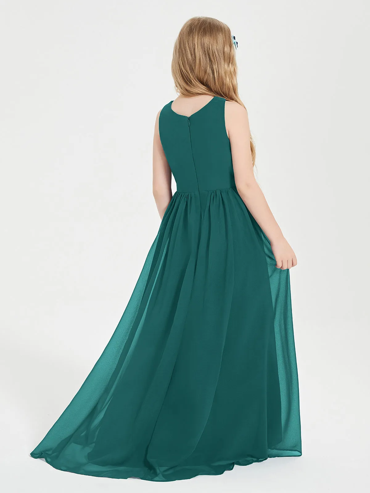 Exquisite Asymmetrical Junior Bridesmaid Dresses Scoop Neck Peacock