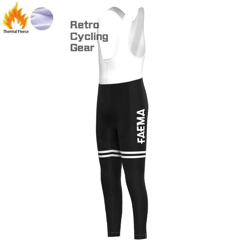 FAEMA Black Fleece Retro Cycling Pants