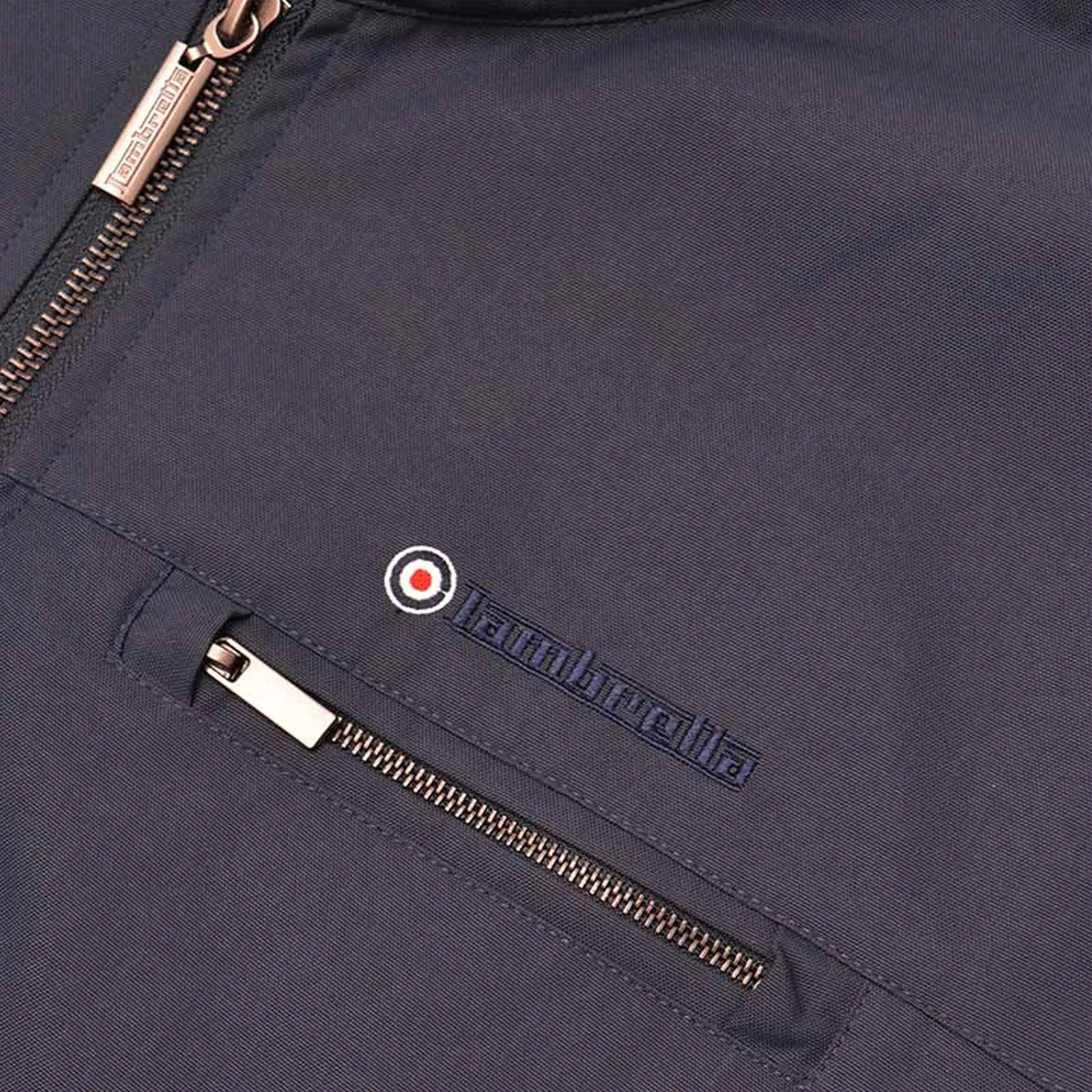 Lambretta Mens Jacquard Retro Mod Harrington Jacket - Navy