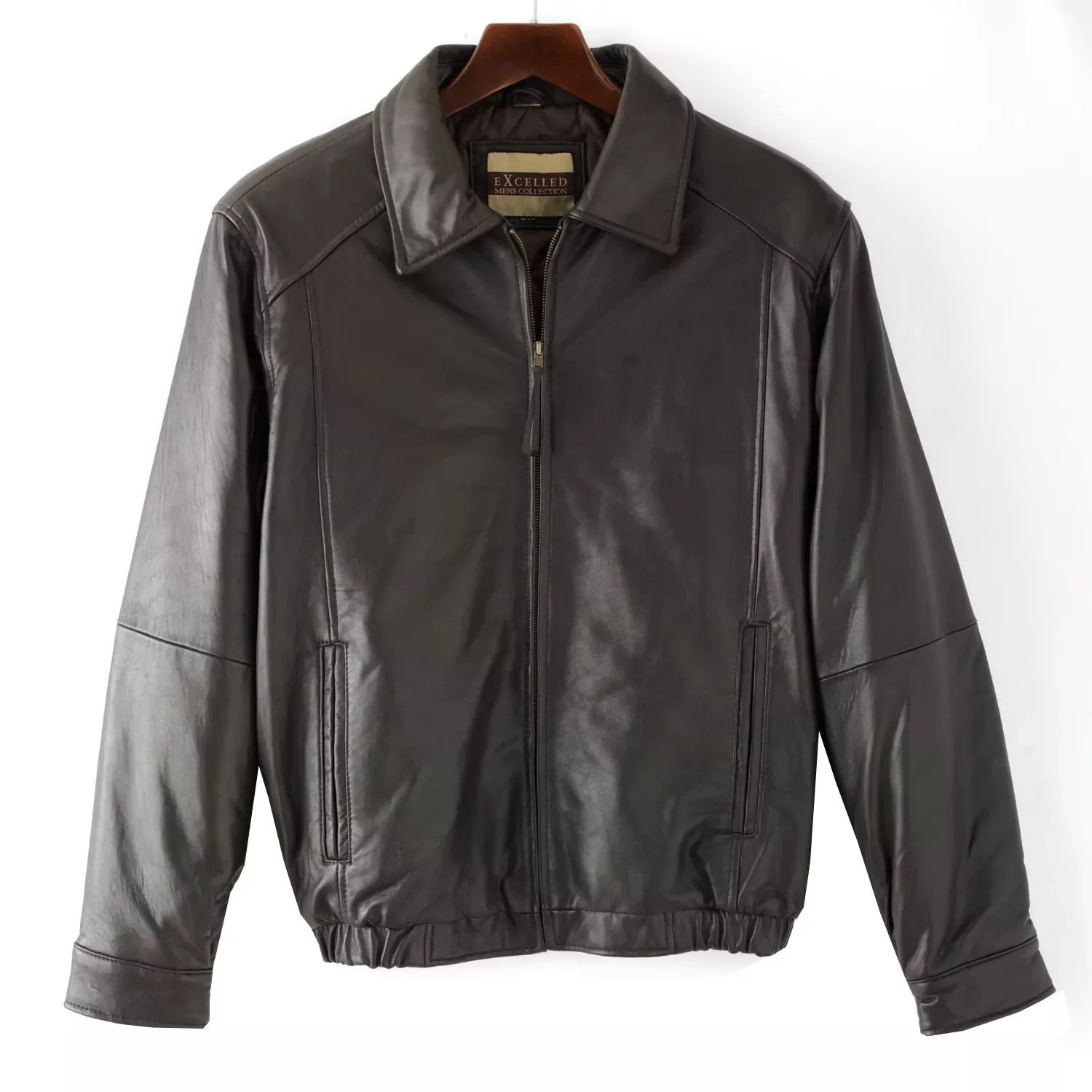 Men's leather bomber jacket Excelled, brown