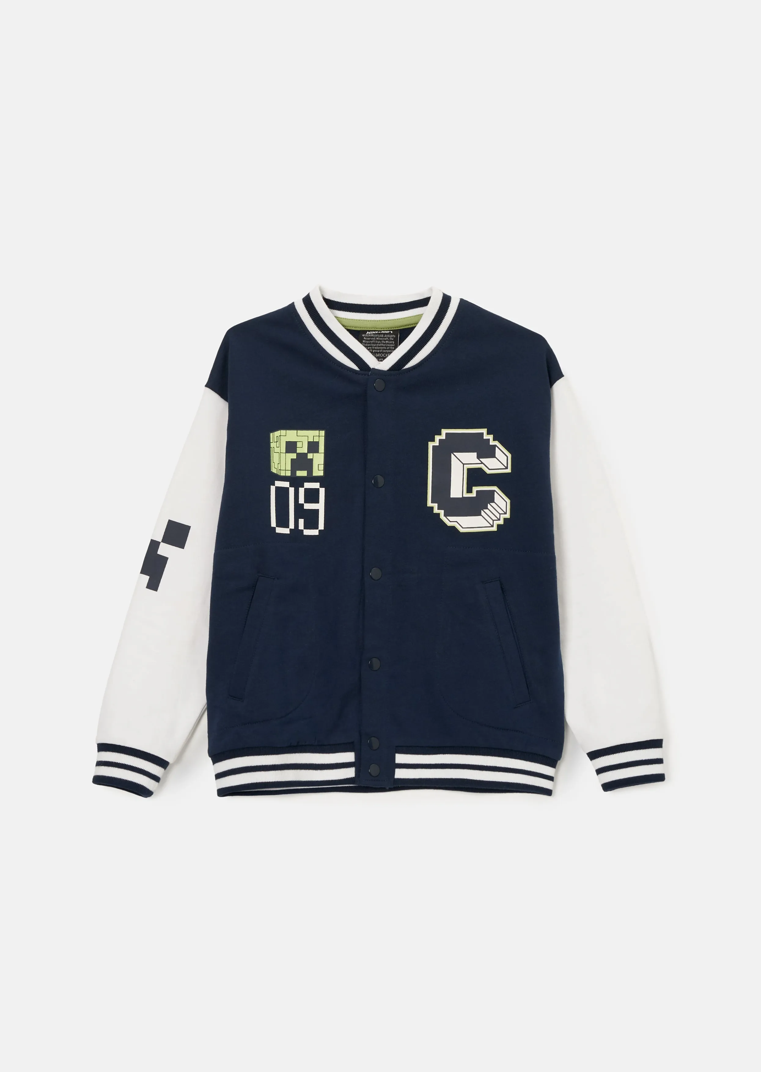 Minecraft Navy Preppy Varsity Jacket