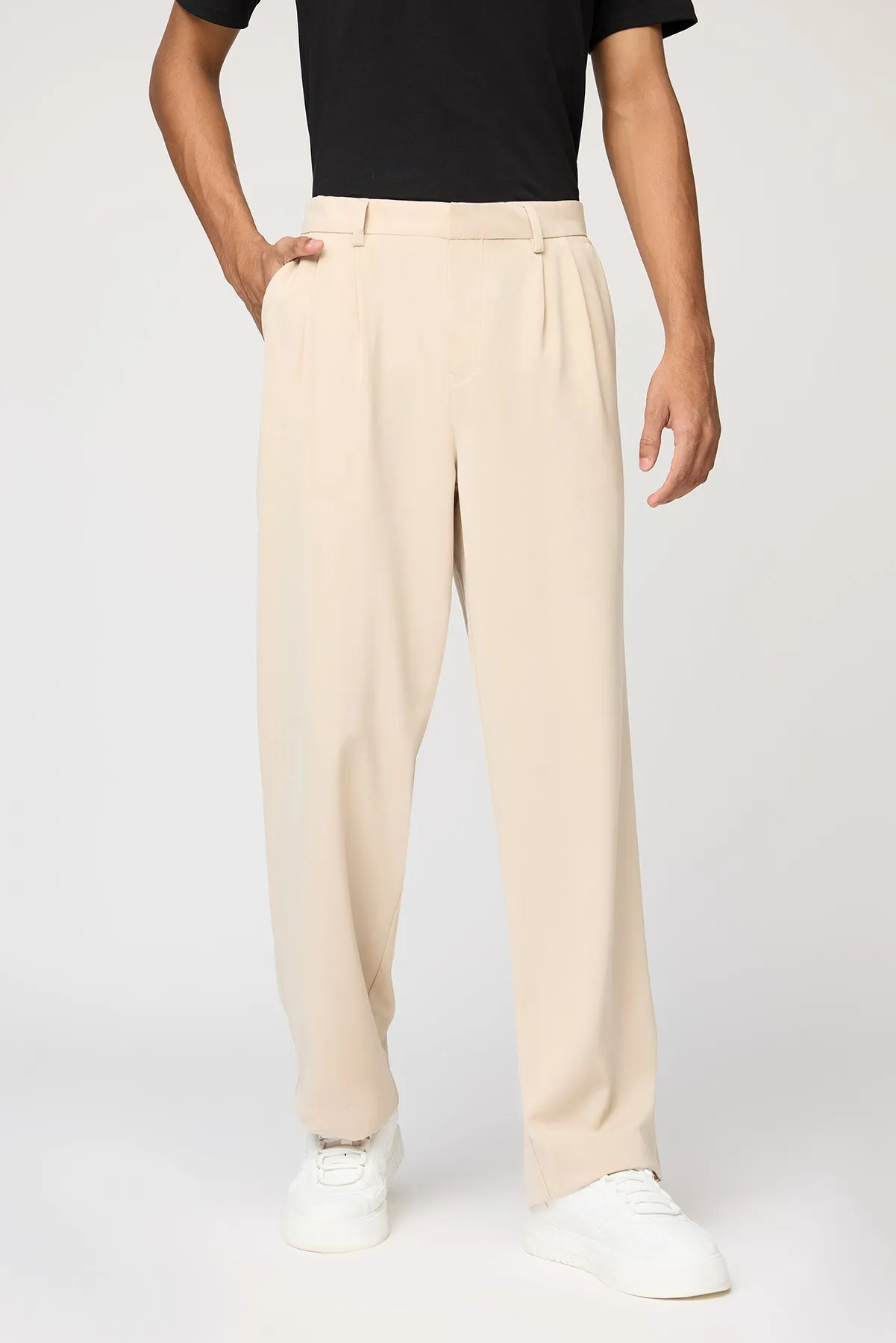 Muted Fawn Men's Pleated Korean Pants