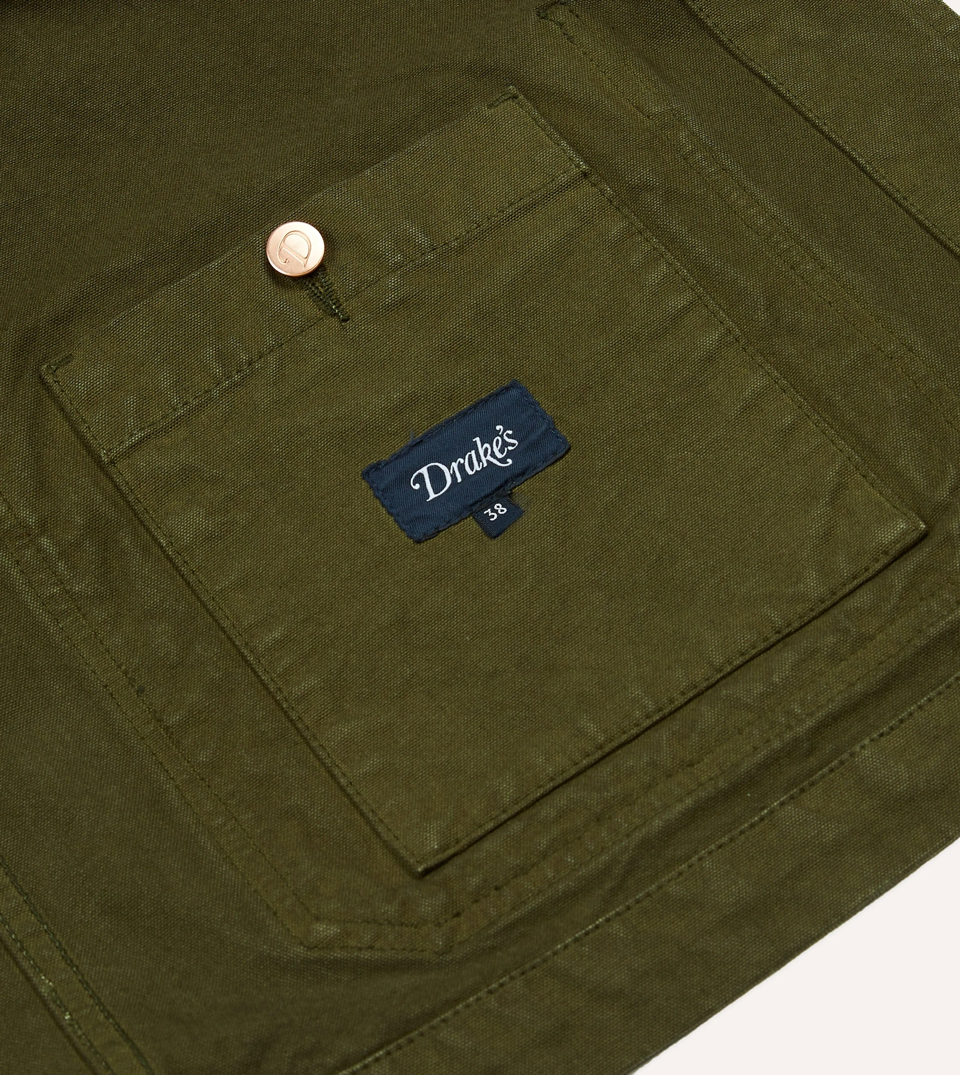 Olive Cotton Duck Canvas Five-Pocket Chore Jacket