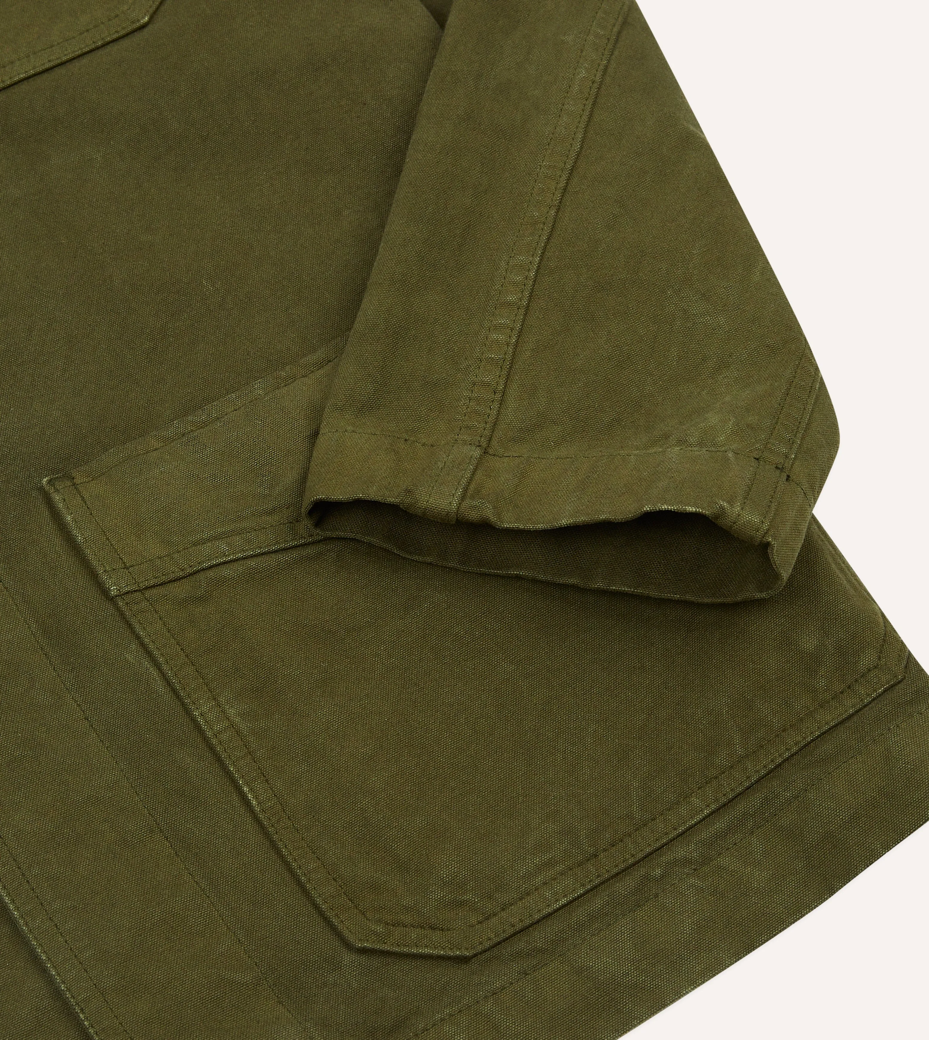 Olive Cotton Duck Canvas Five-Pocket Chore Jacket