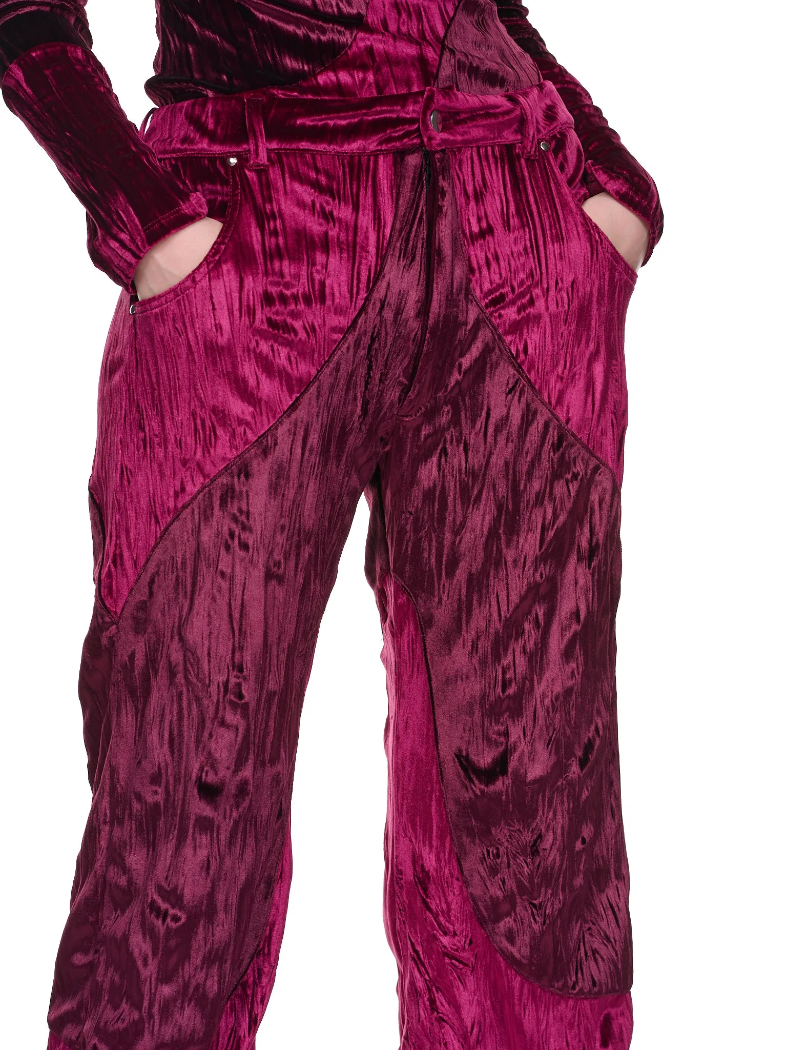 Satin Joggers (WEI03P010-PINK-BURGUNDY)