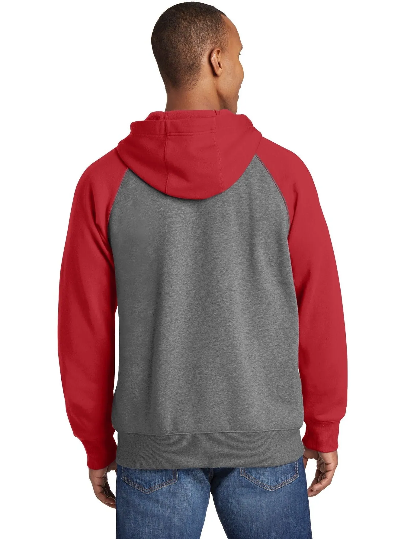 Sport-Tek Raglan Colorblock Full-Zip Hooded Fleece Jacket