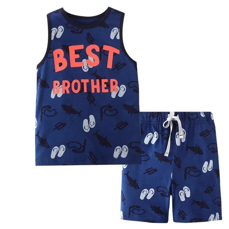 Toddler Boy's Blue Singlet with Shorts Set