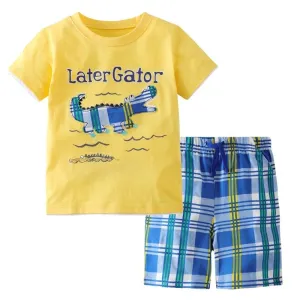 Toddler/Kid Boy's 2-Piece Crocodile Print Set