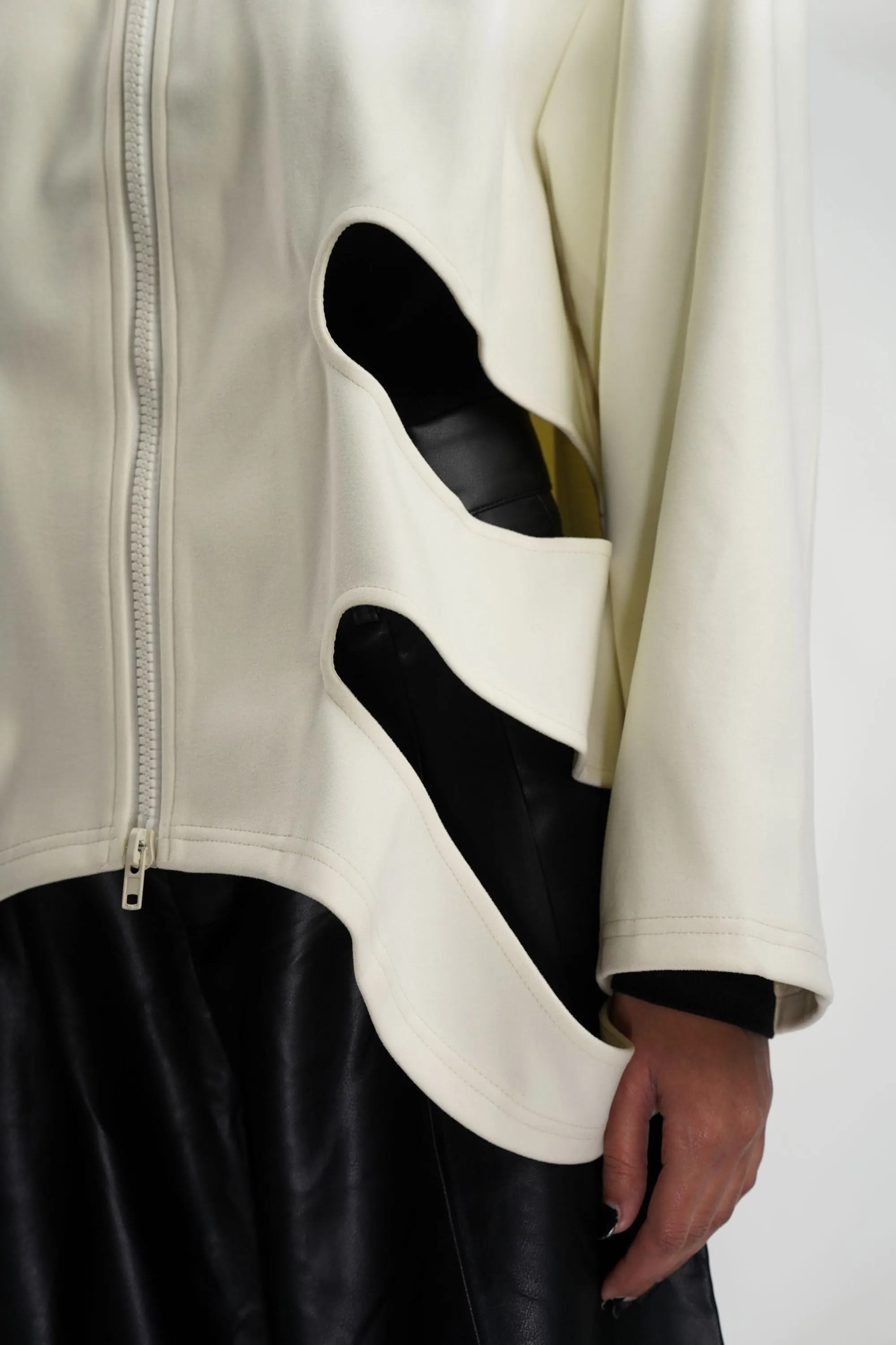 Velour Creme cutout jacket