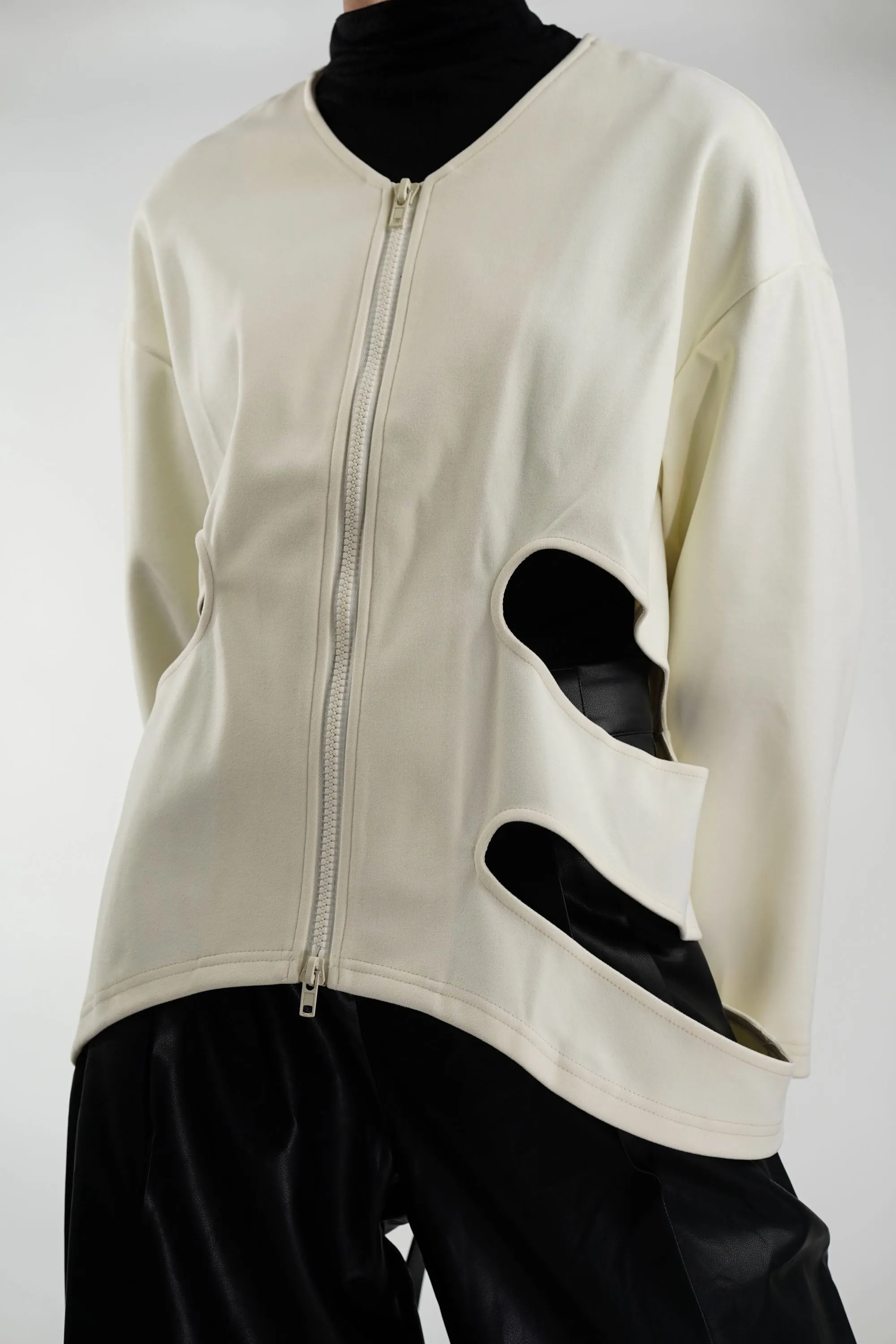 Velour Creme cutout jacket